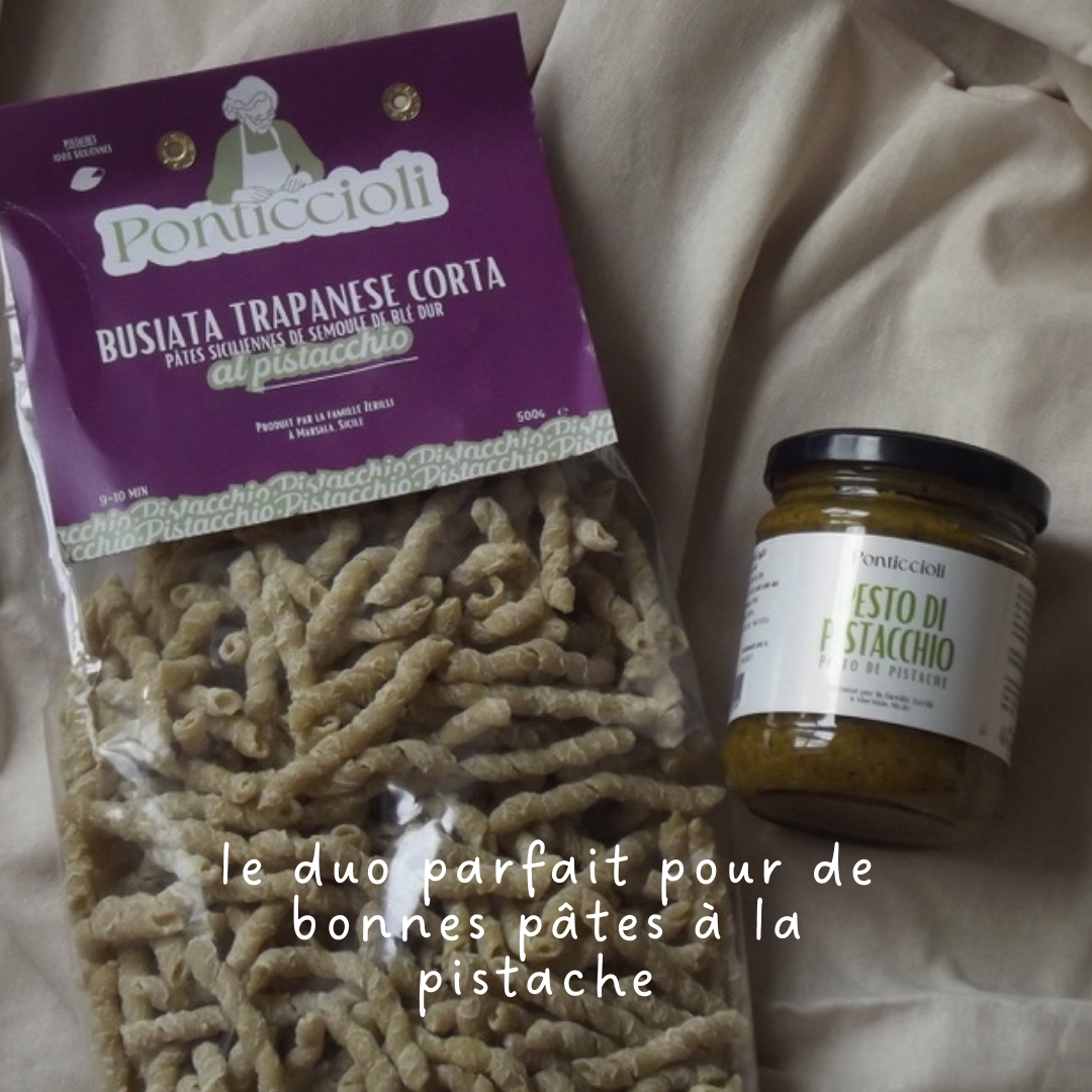Busiate Al Pistacchio - Pâtes typique Sicilienne à la pistache blé ancien 500g