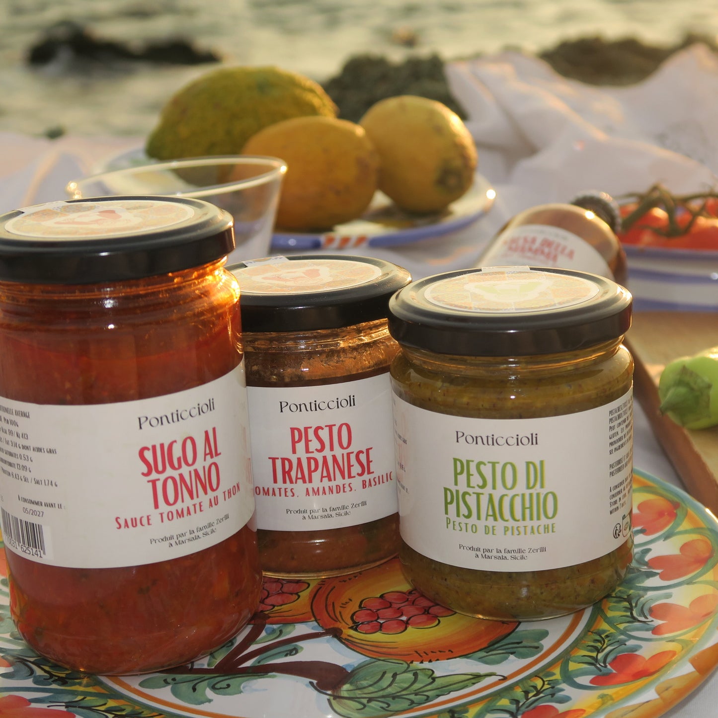 Trio de Sauces Siciliennes – Pesto Trapanese, Pesto de Pistaches & Sugo al Tonno